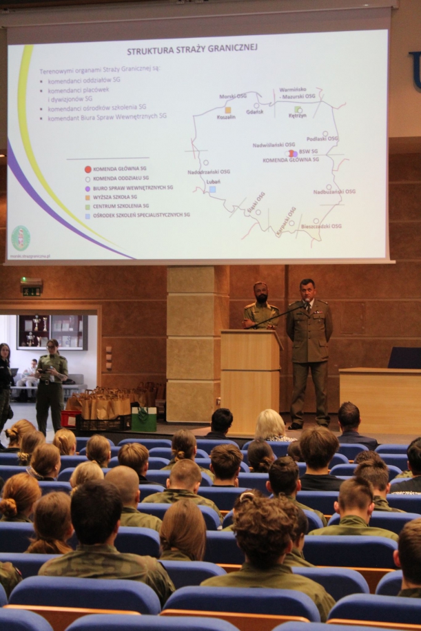 Prezentacja struktury i zadań Straży Granicznej Aula wykładowa Uniwersytetu Szczecińskiego w trakcie Zjazdu