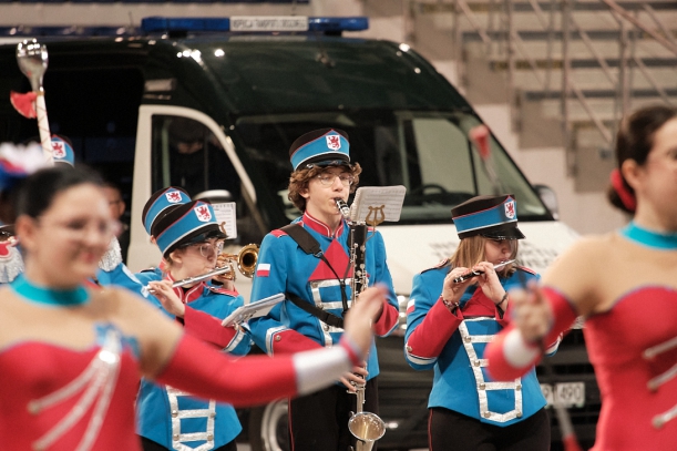 Występ orkiestry dętej z Płot Widok na muzyków orkiestry z Płot.