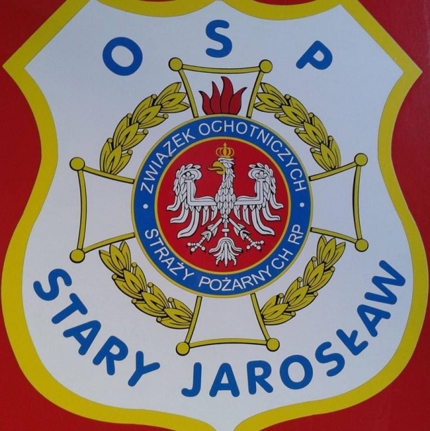 Herb OSP w Starym Jarosławiu Logotyp - tarcza herbowa Ochotniczej Straży Pożarnej w Starym Jarosławiu